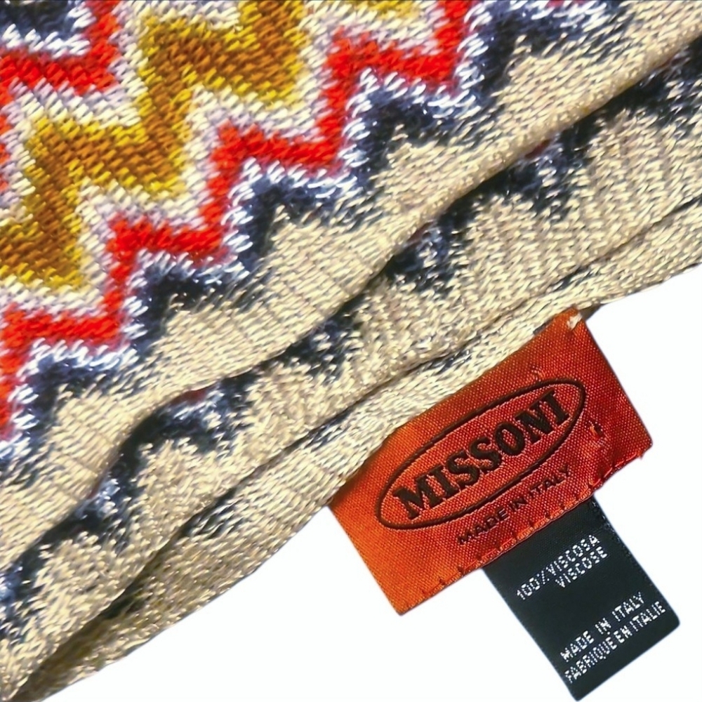 MISSONI | Multicolor Zigzag Knit Scarf Accessory AS IS - Picture 3 of 4